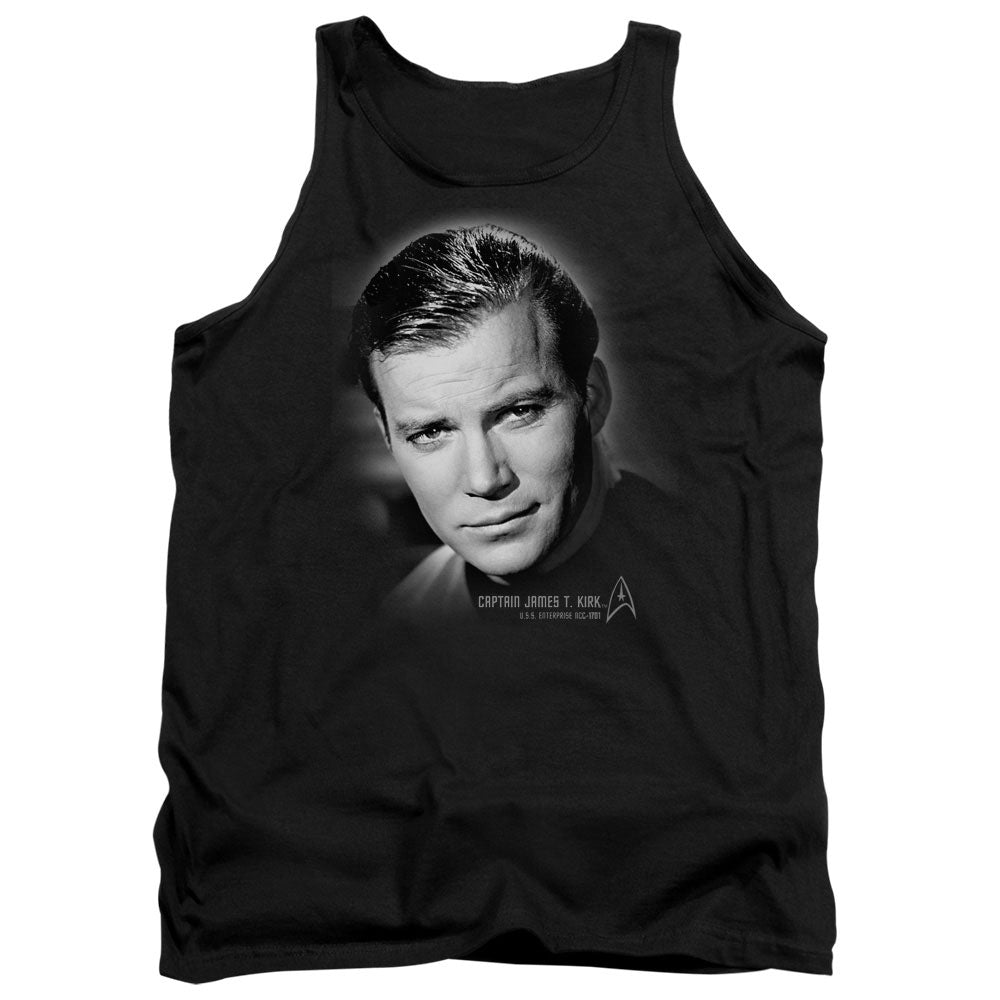STAR TREK/CAPTAIN KIRK PORTRAIT - ADULT TANK - BLACK
