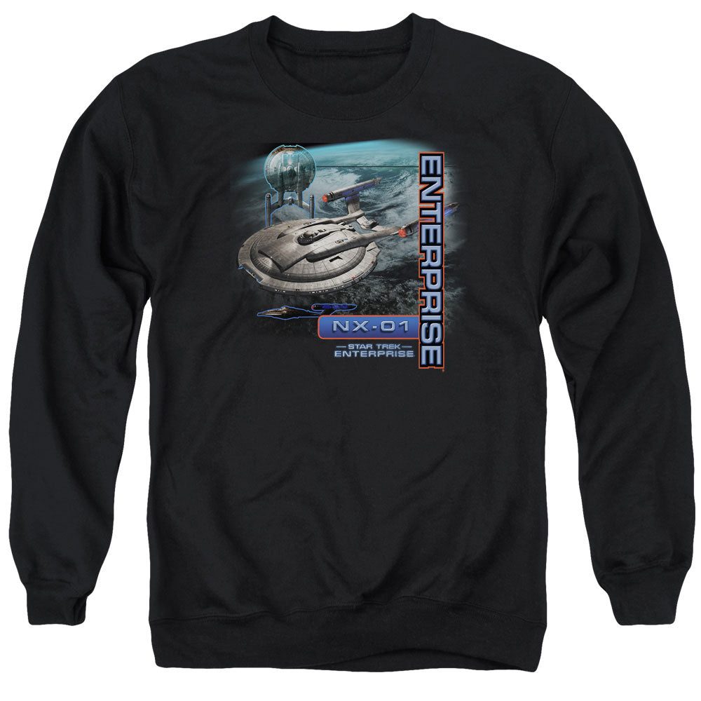 STAR TREK/ENTERPRISE NX 01 - ADULT CREWNECK SWEATSHIRT - BLACK