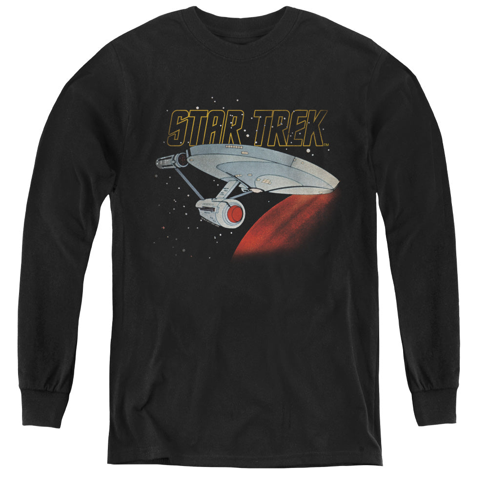 STAR TREK/RETRO ENTERPRISE - YOUTH LONG SLEEVE TEE - BLACK