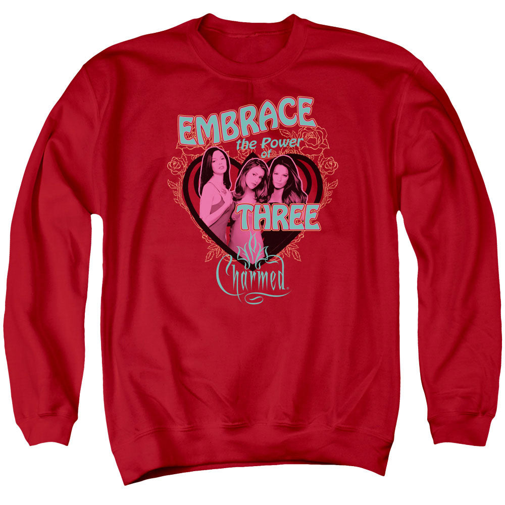 CHARMED/EMBRACE THE POWER - ADULT CREWNECK SWEATSHIRT - RED
