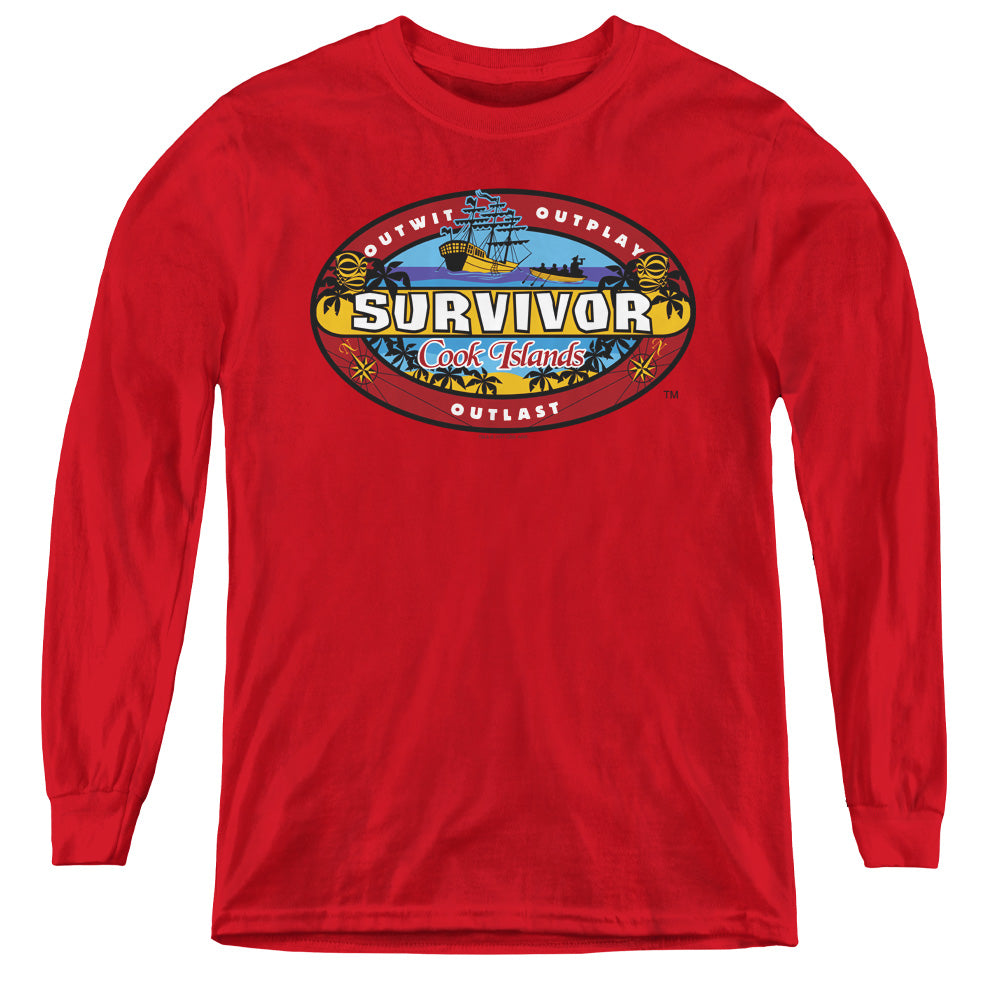 SURVIVOR/COOK ISLANDS - YOUTH LONG SLEEVE TEE - RED