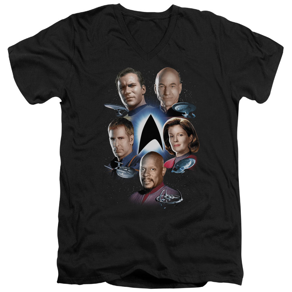 STAR TREK/STARFLEETS FINEST - S/S ADULT V-NECK 30/1 - BLACK