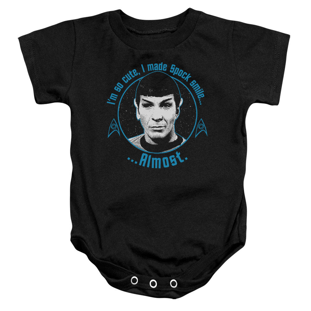 STAR TREK/ALMOST SMILE - INFANT SNAPSUIT - BLACK