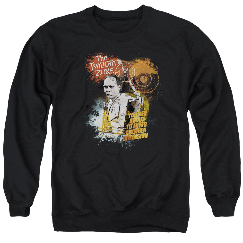 TWILIGHT ZONE/ENTER AT OWN RISK - ADULT CREWNECK SWEATSHIRT - BLACK