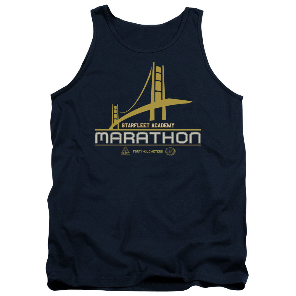 STAR TREK/MARATHON LOGO - ADULT TANK - NAVY