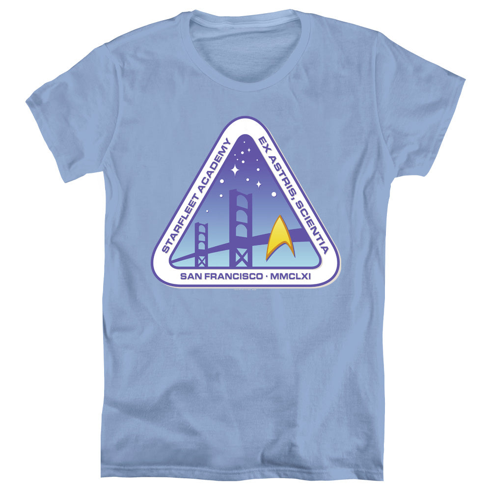 STAR TREK/COLOR LOGO - S/S WOMENS TEE - CAROLINA BLUE