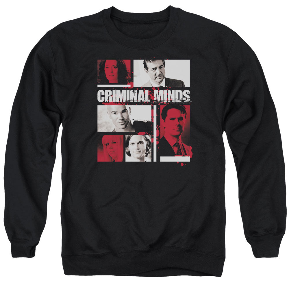 CRIMINAL MINDS/CHARACTER BOXES - ADULT CREWNECK SWEATSHIRT - BLACK