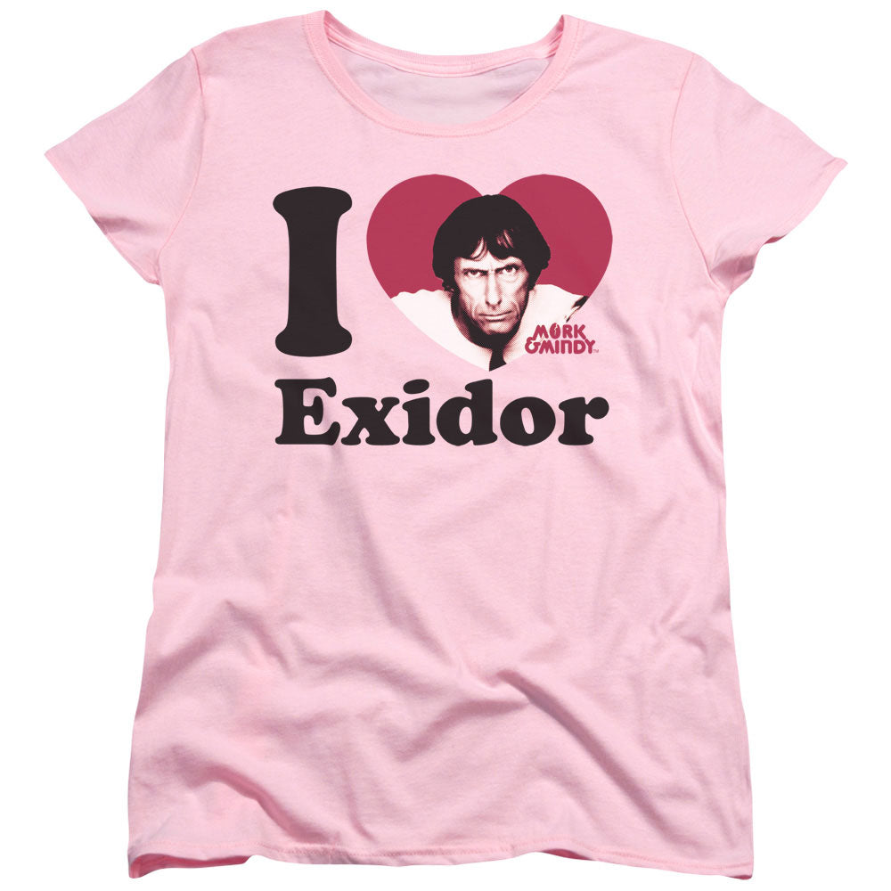 MORK & MINDY/I HEART EXIDOR - S/S WOMENS TEE - PINK
