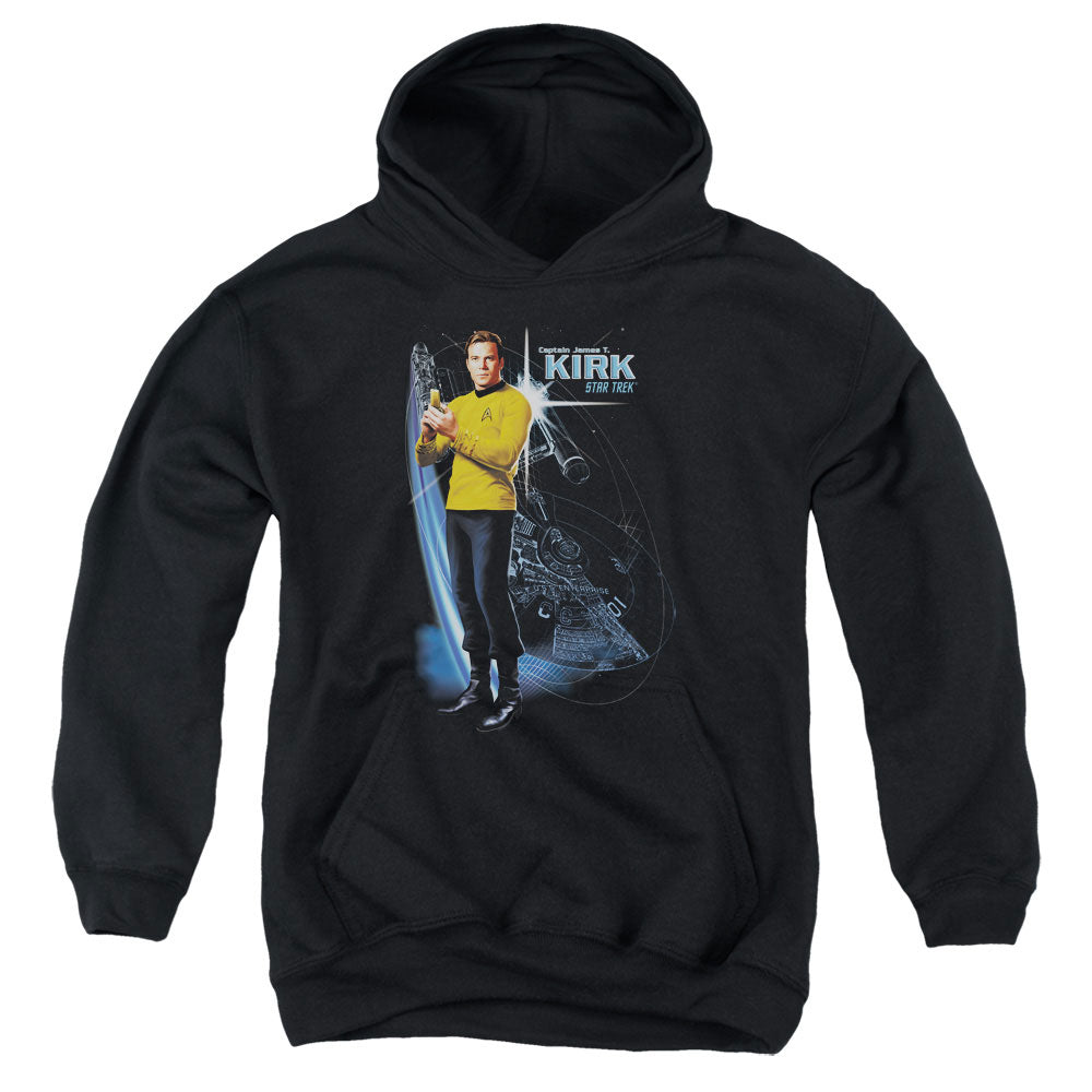 STAR TREK/GALACTIC KIRK - YOUTH PULLOVER HOODIE - BLACK