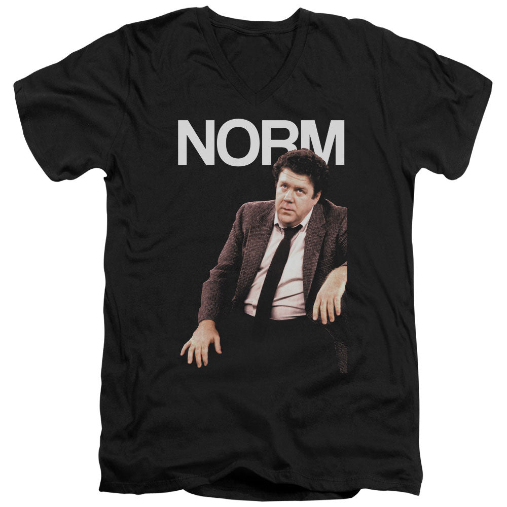 CHEERS/NORM - S/S ADULT V-NECK 30/1 - BLACK