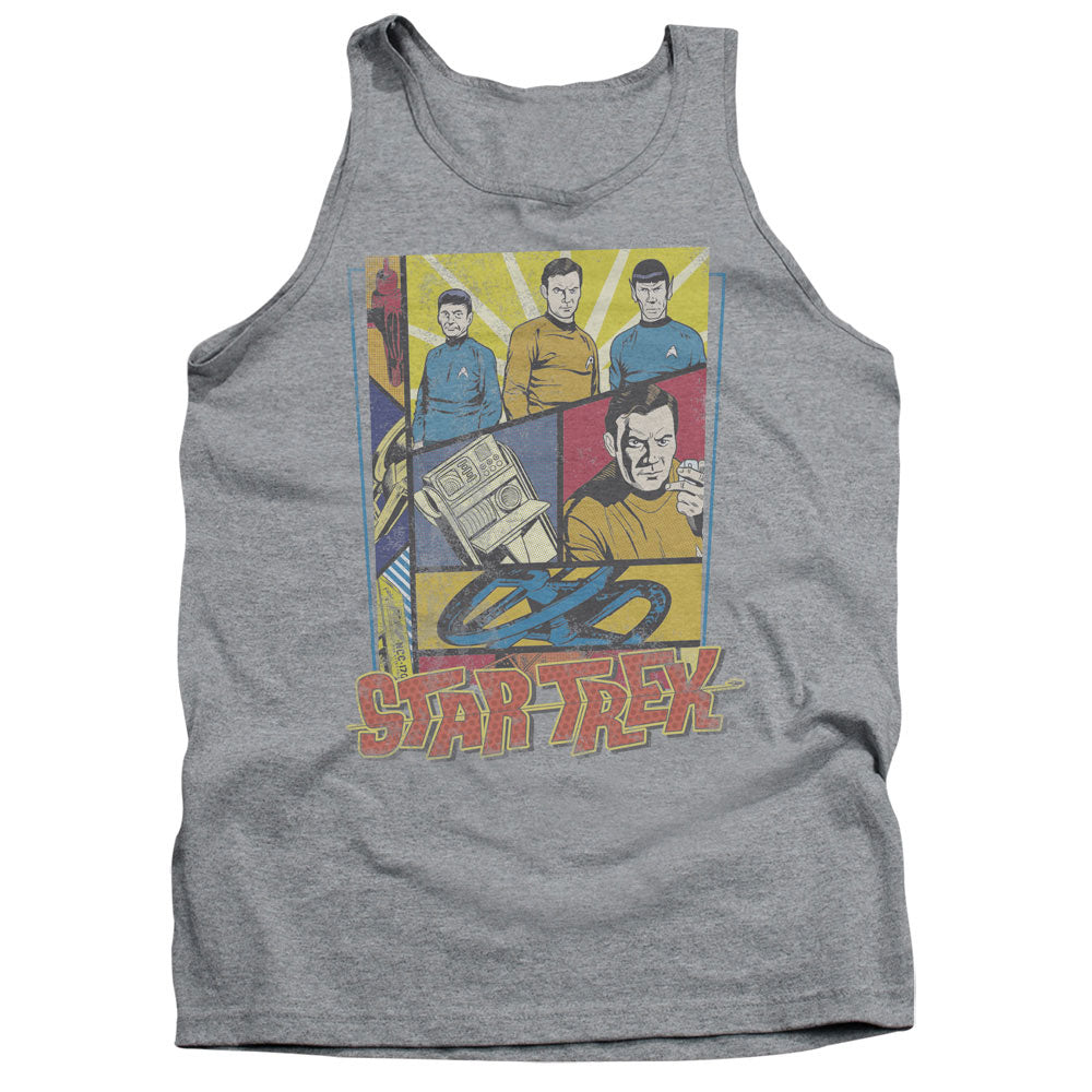 STAR TREK/VINTAGE COLLAGE - ADULT TANK - ATHLETIC HEATHER