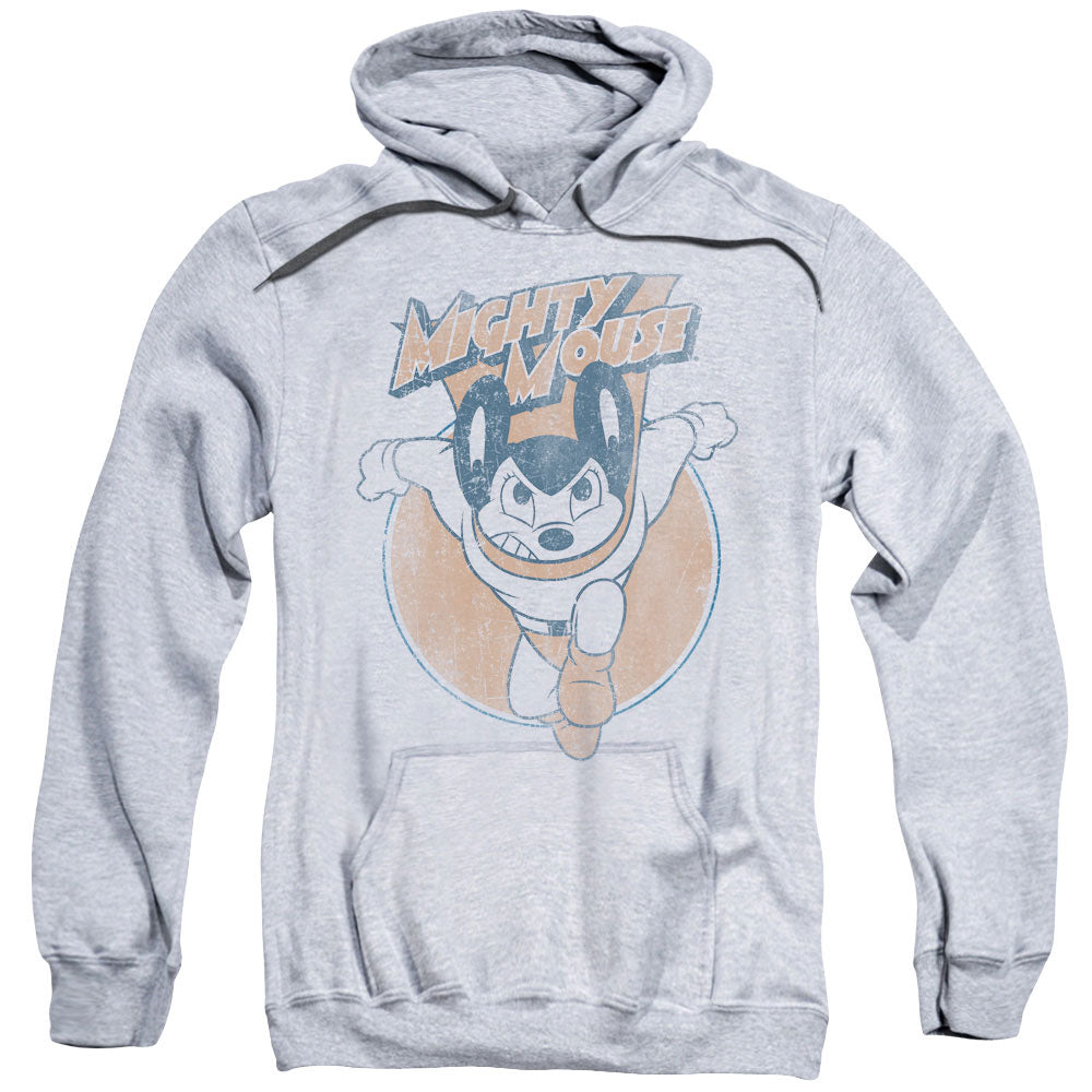 MIGHTY MOUSE/FLYING WITH PURPOSE - ADULT PULLOVER HOODIE - ATHLETIC HEATHER