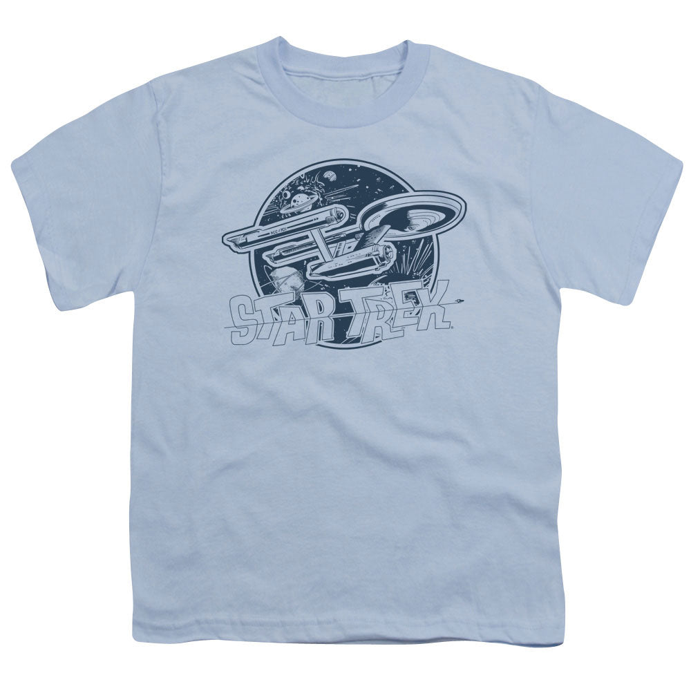 STAR TREK/RETRO ENTERPRISE - S/S YOUTH 18/1 - LIGHT BLUE