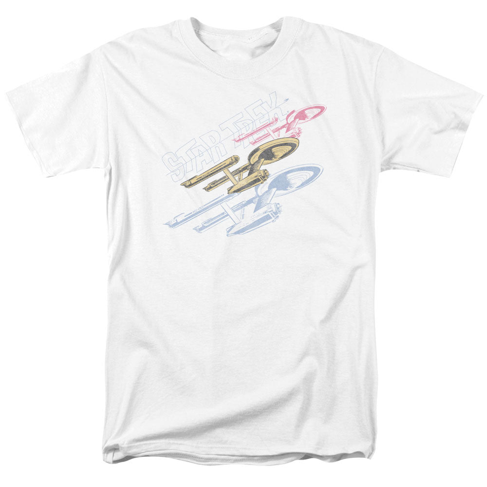 STAR TREK/RETRO TRI ENTERPRISE - S/S ADULT 18/1 - WHITE