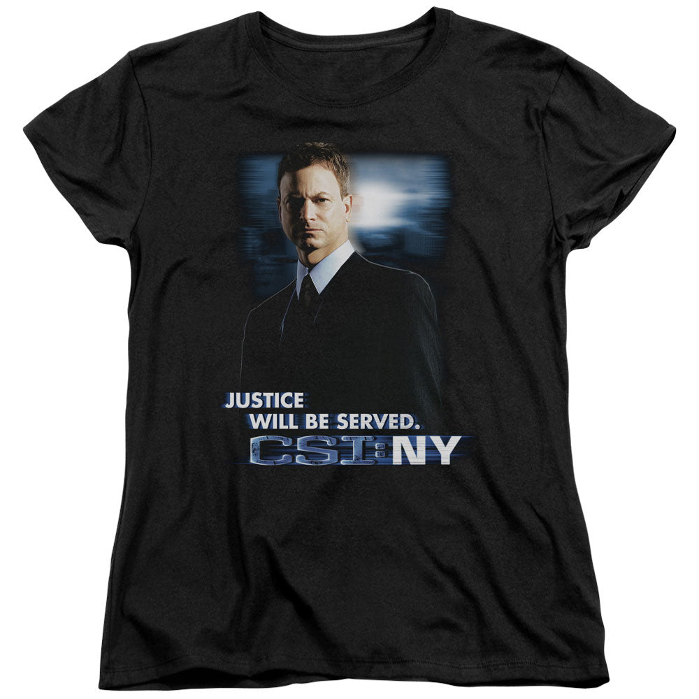 CSI:NY/JUSTICE SERVED - S/S WOMENS TEE - BLACK