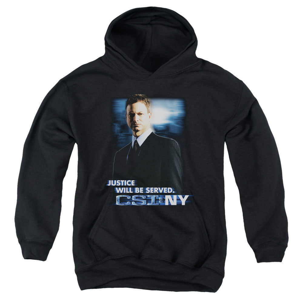 CSI:NY/JUSTICE SERVED - YOUTH PULLOVER HOODIE - BLACK