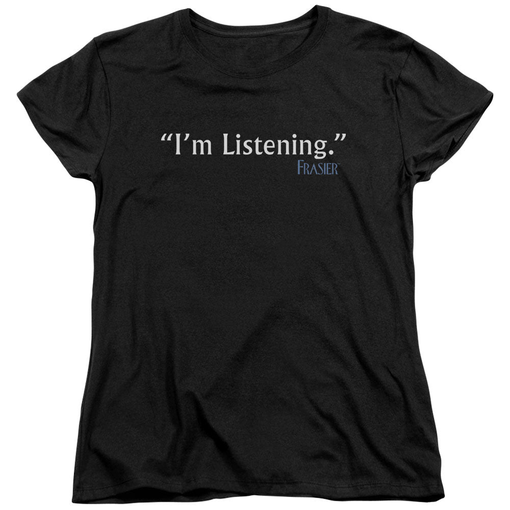 FRASIER/IM LISTENING - S/S WOMENS TEE - BLACK