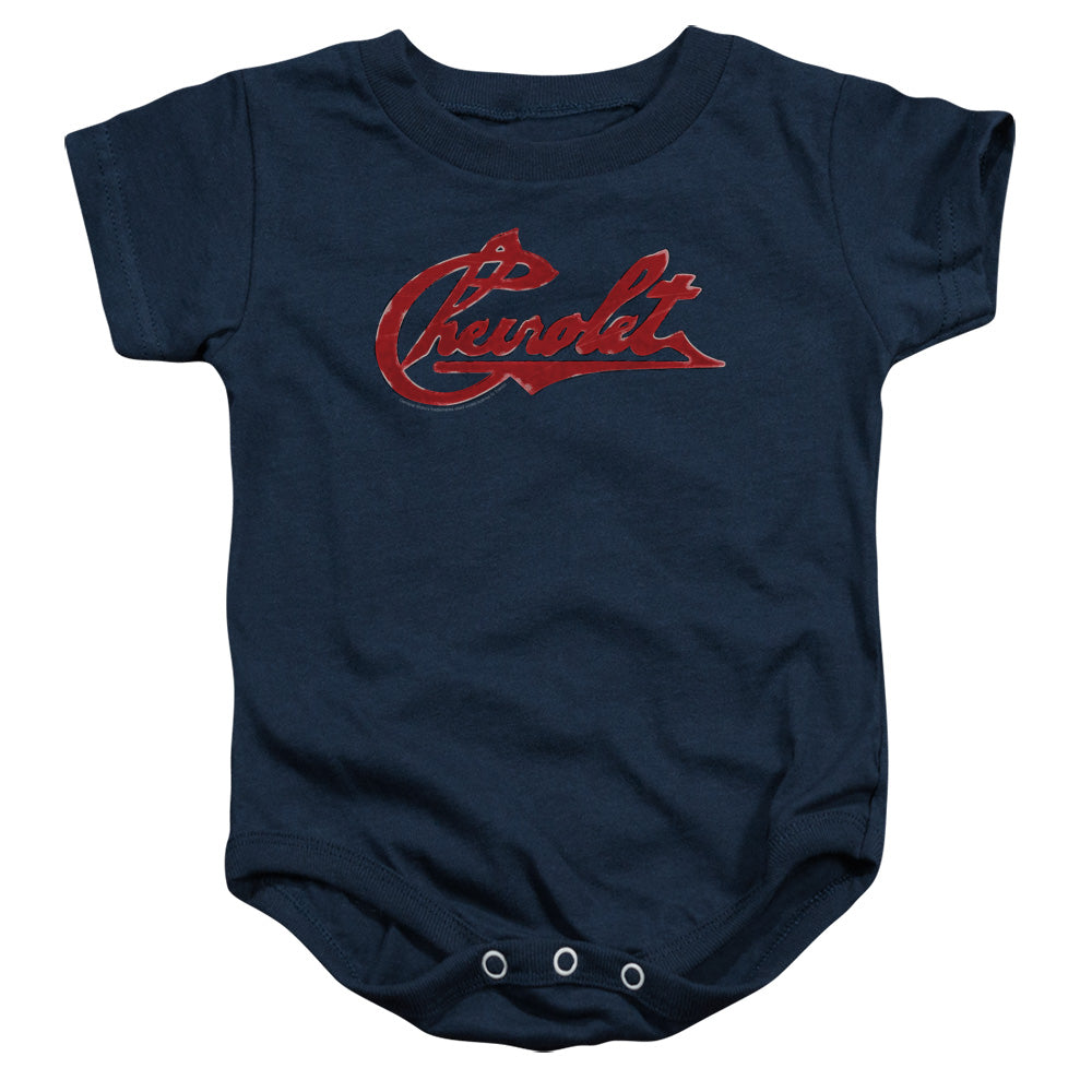 CHEVROLET/CHEVROLET SCRIPT DISTRESSED - INFANT SNAPSUIT - NAVY