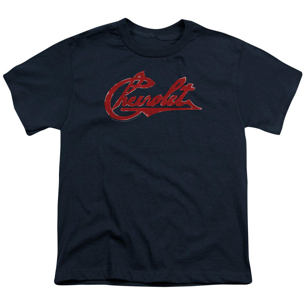 CHEVROLET/CHEVROLET SCRIPT DISTRESSED - S/S YOUTH 18/1 - NAVY