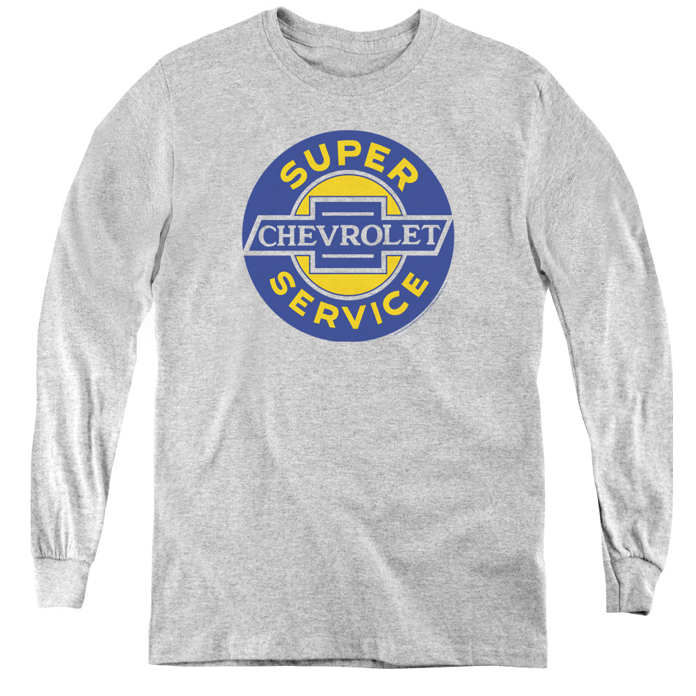 CHEVROLET/CHEVY SUPER SERVICE - YOUTH LONG SLEEVE TEE - ATHLETIC HEATHER
