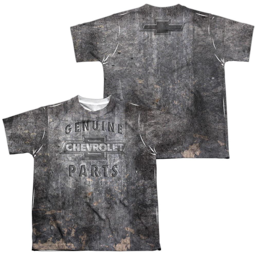 CHEVROLET/METAL BOWTIE (FRONT/BACK PRINT) - S/S YOUTH POLY CREW - MULTI