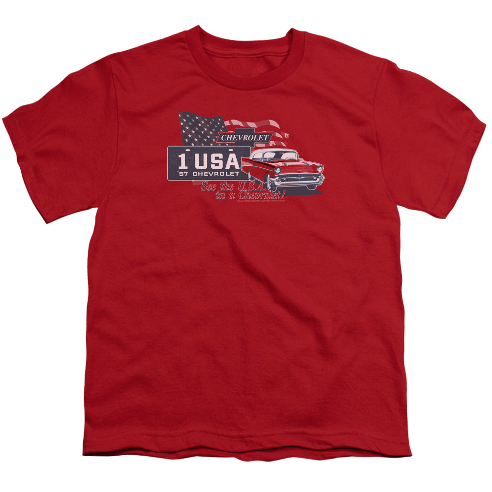 CHEVROLET/SEE THE USA - S/S YOUTH 18/1 - RED