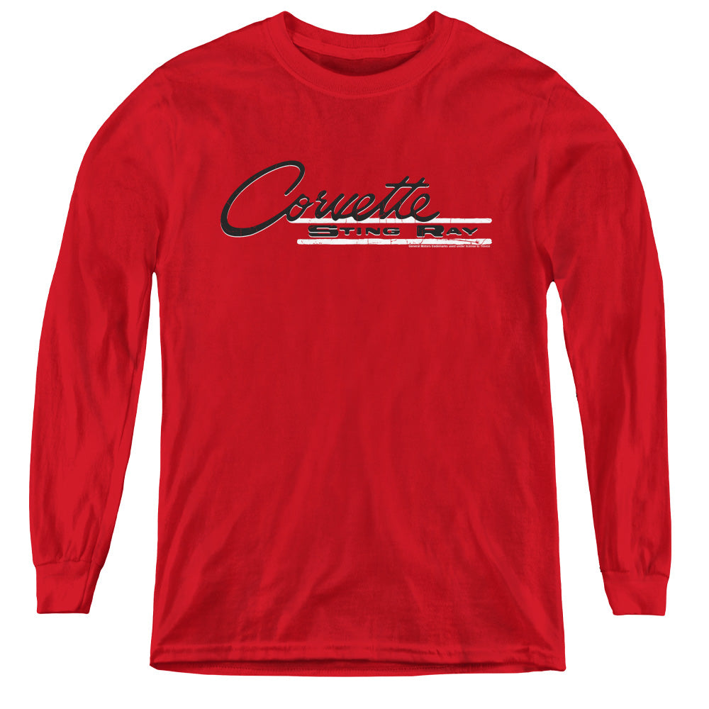 CHEVROLET/RETRO STINGRAY - YOUTH LONG SLEEVE TEE - RED