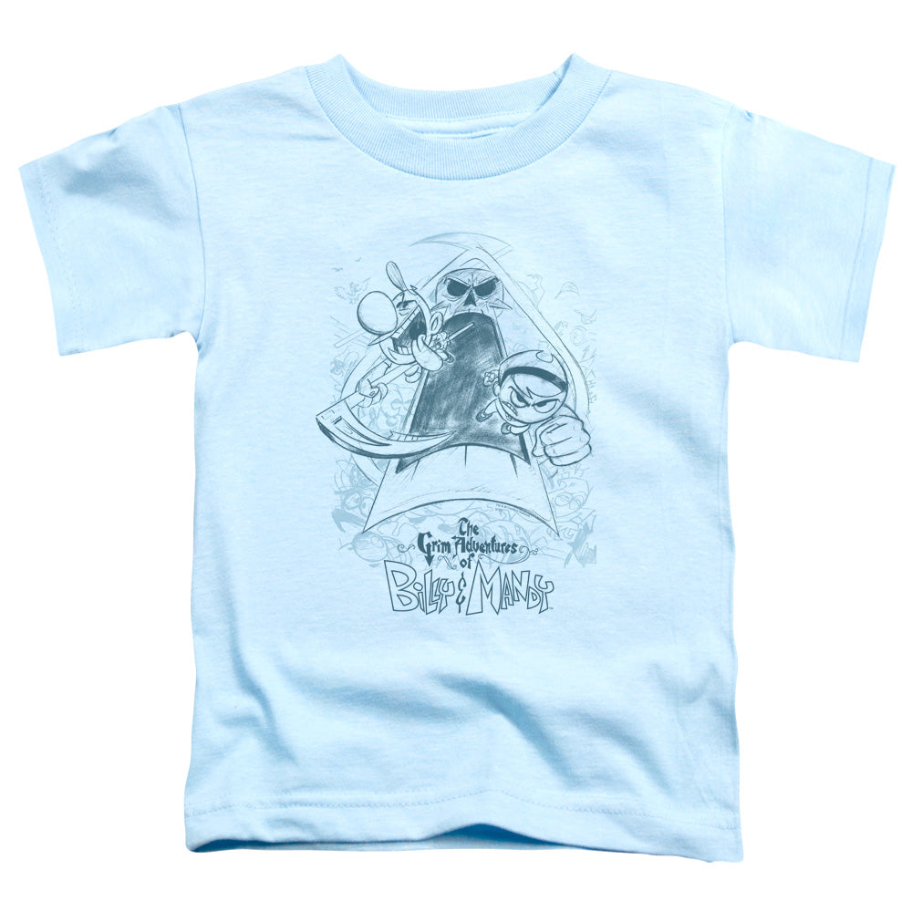 GRIM ADVENTURES OF BILLY & MANDY/SKETCHED - S/S TODDLER TEE - LIGHT BLUE