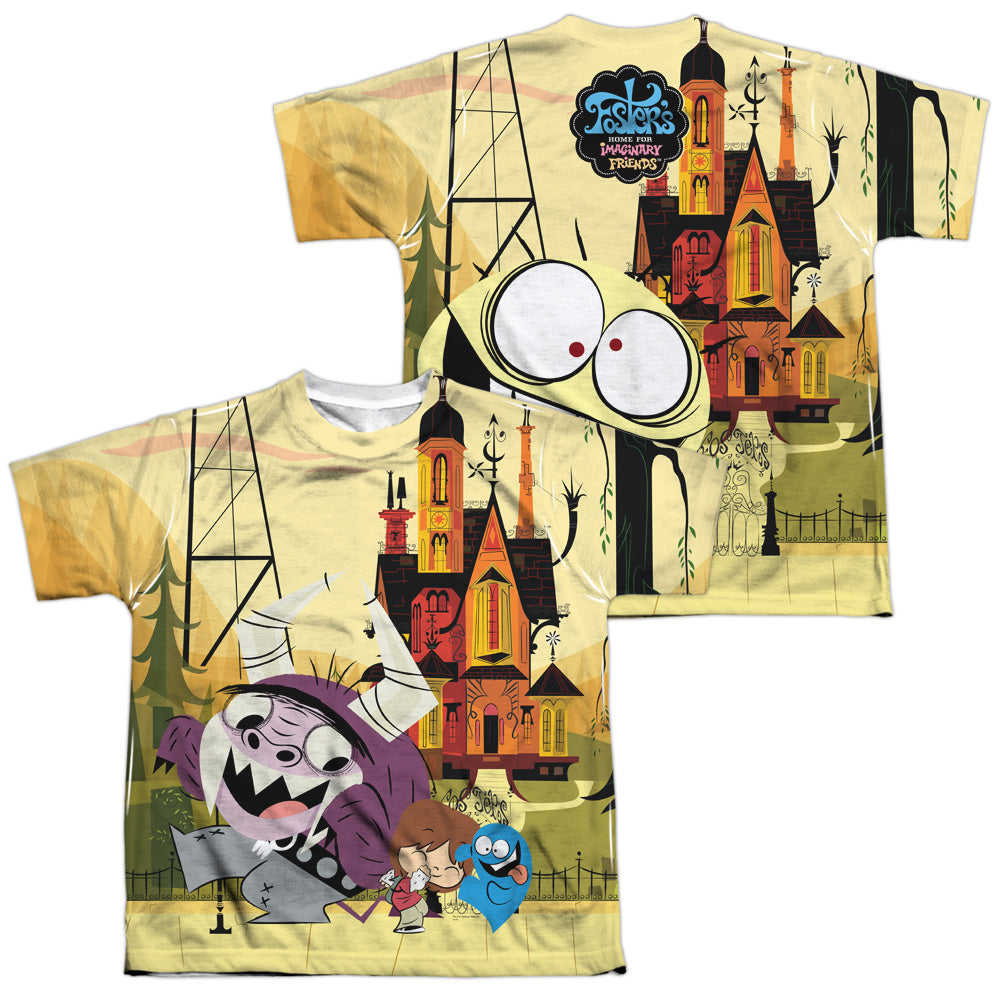 FOSTERS HOME FOR IMAGINARY FRIENDS/FUNNY FRIENDS (FRONT/BACK PRINT) - S/S YOUTH POLY CREW - MULTI