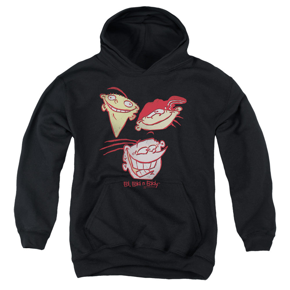 ED EDD EDDY/THREE HEADS - YOUTH PULLOVER HOODIE - BLACK