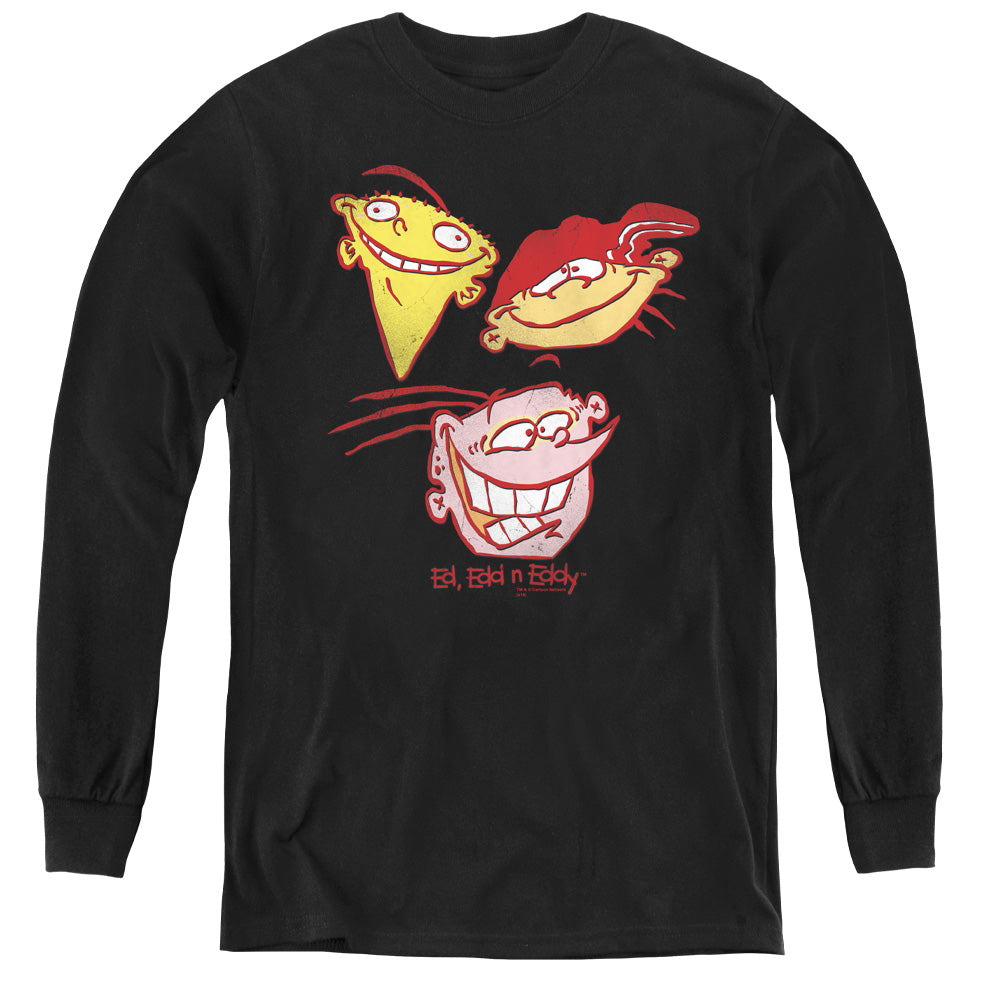 ED EDD EDDY/THREE HEADS - YOUTH LONG SLEEVE TEE - BLACK