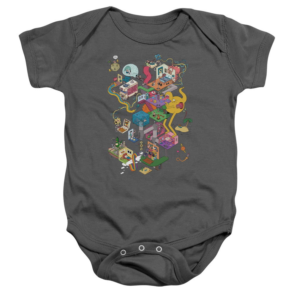 UNCLE GRANDPA/INSIDE THE RV - INFANT SNAPSUIT - CHARCOAL