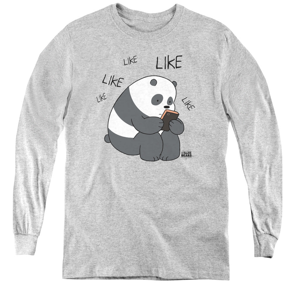 WE BARE BEARS/LIKE LIKE LIKE - YOUTH LONG SLEEVE TEE - ATHLETIC HEATHER