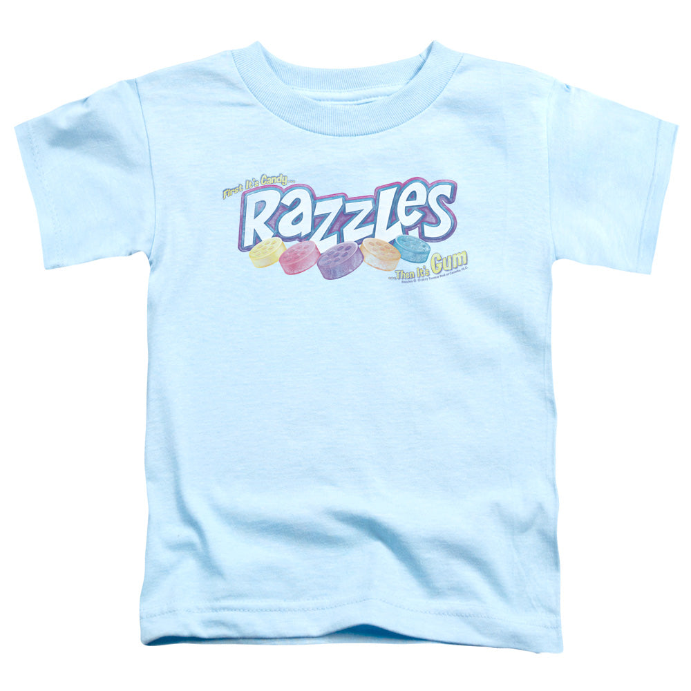 DUBBLE BUBBLE/DISTRESSED LOGO - S/S TODDLER TEE - LIGHT BLUE