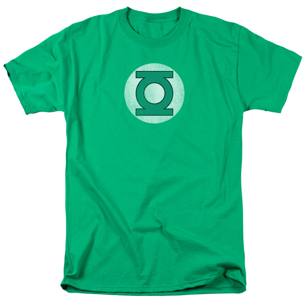 DC GREEN LANTERN/GREEN LANTERN LOGO DISTRESSED - S/S ADULT 18/1 - KELLY GREEN