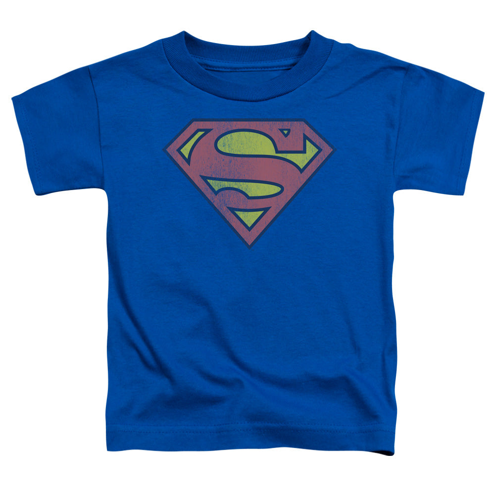 DC/RETRO SUPES LOGO DISTRESSED - S/S TODDLER TEE - ROYAL BLUE