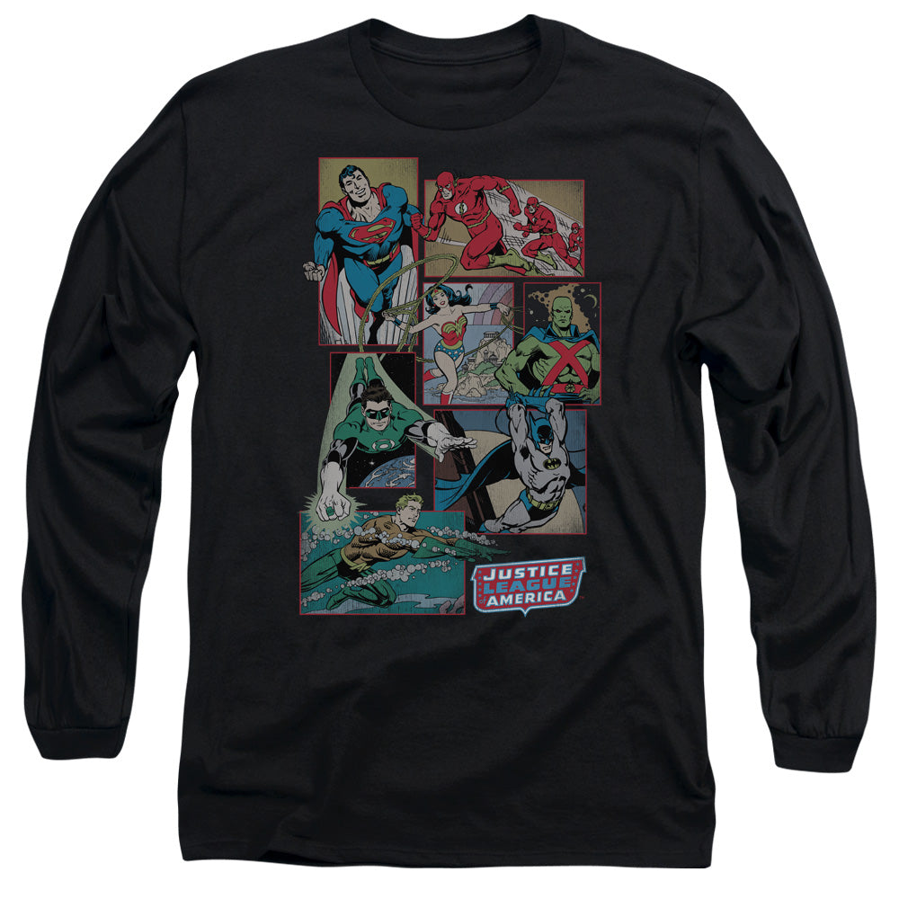 DC/JUSTICE LEAGUE BOXES -  L/S ADULT 18/1  - BLACK