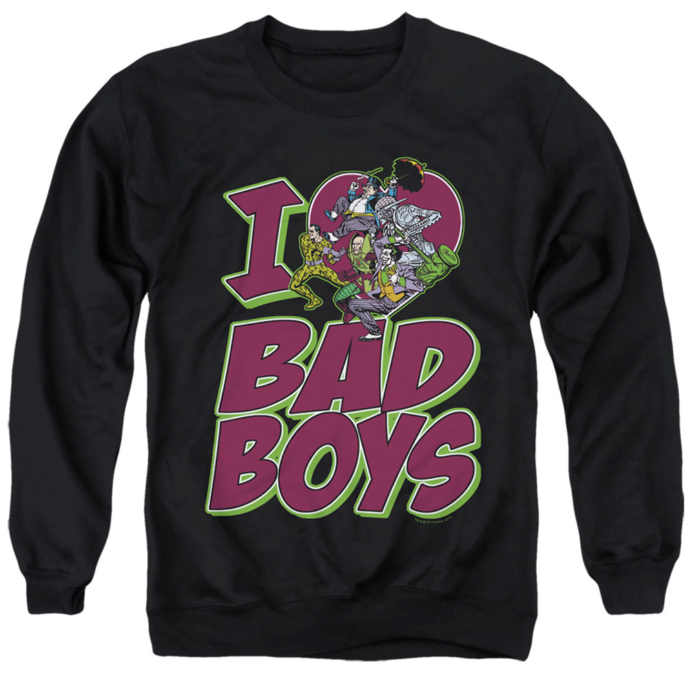 DC/I HEART BAD BOYS - ADULT CREWNECK SWEATSHIRT - BLACK
