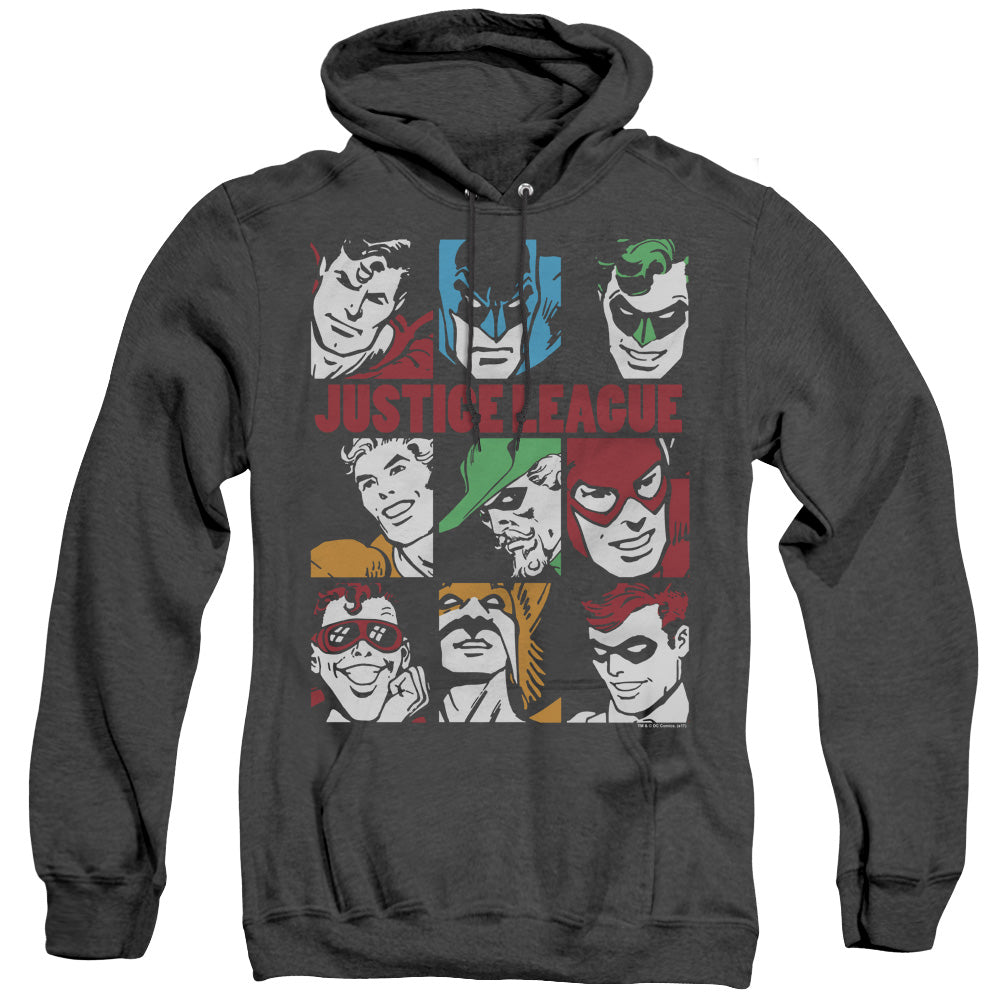 DC/NINE BLOCKS OF JUSTICE - ADULT HEATHER HOODIE - BLACK