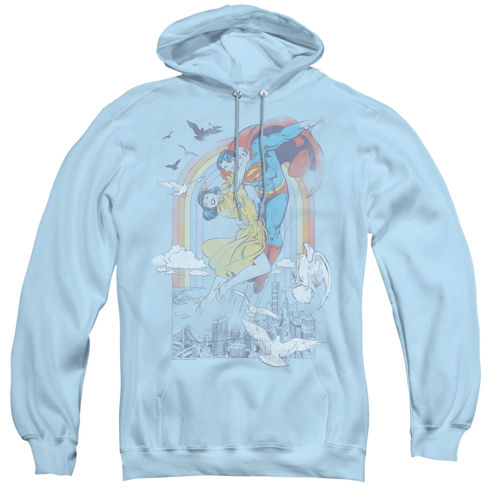 DC/RAINBOW LOVE - ADULT PULLOVER HOODIE - LIGHT BLUE