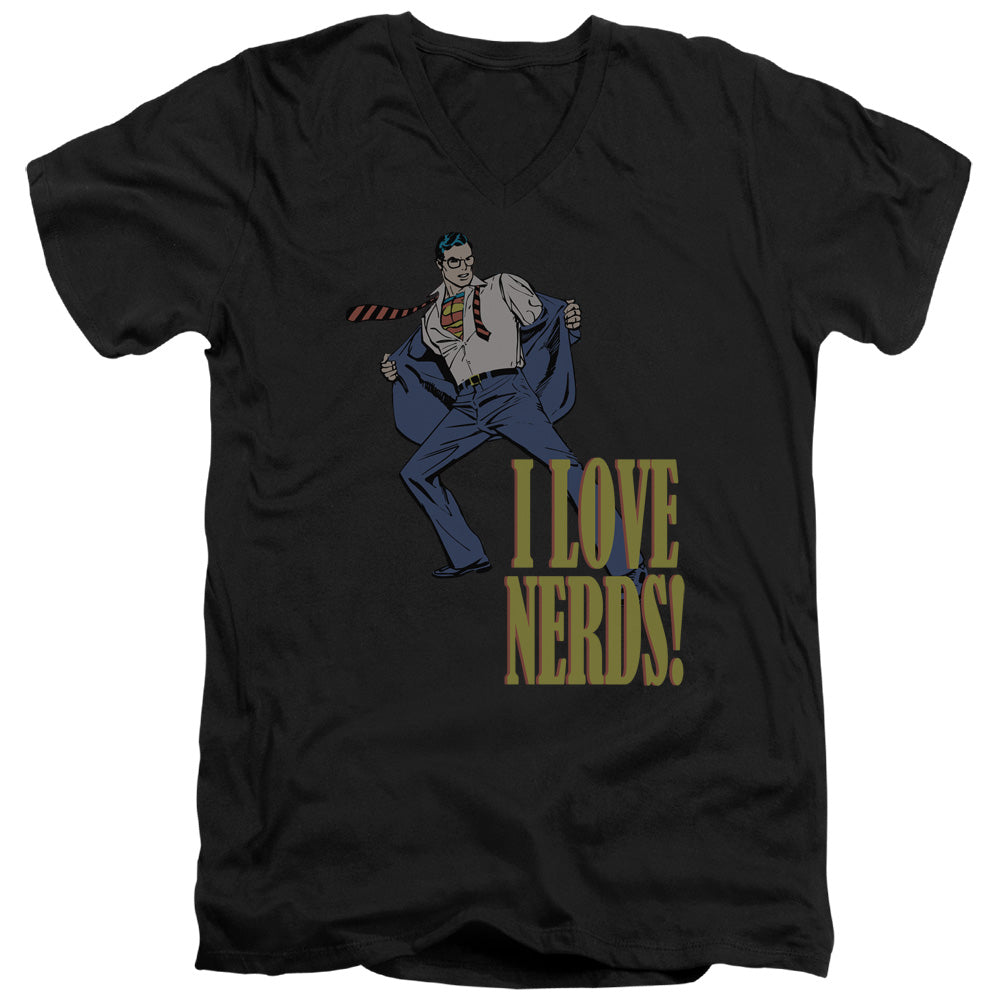 DC/I LOVE NERDS - S/S ADULT V-NECK 30/1 - BLACK