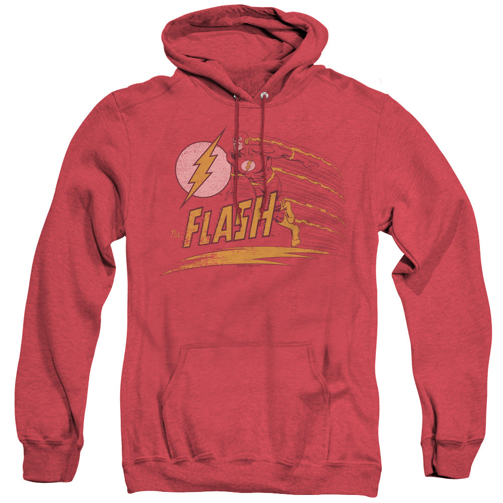 DC FLASH/LIKE LIGHTNING - ADULT HEATHER HOODIE - RED