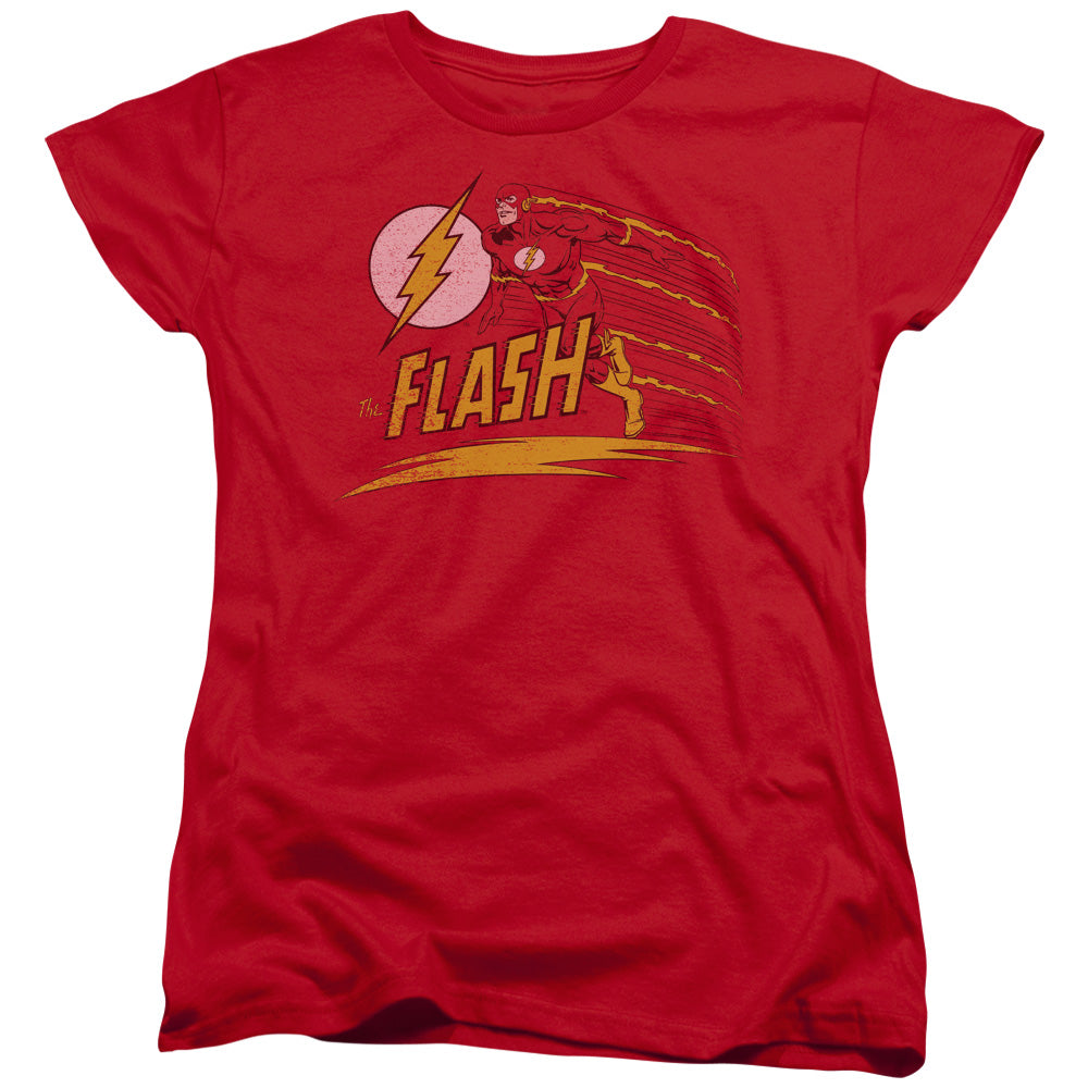 DC FLASH/LIKE LIGHTNING - S/S WOMENS TEE - RED