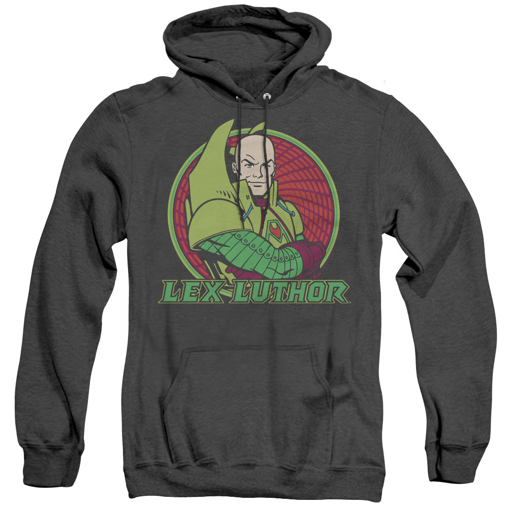 DC/LEX LUTHOR - ADULT HEATHER HOODIE - BLACK