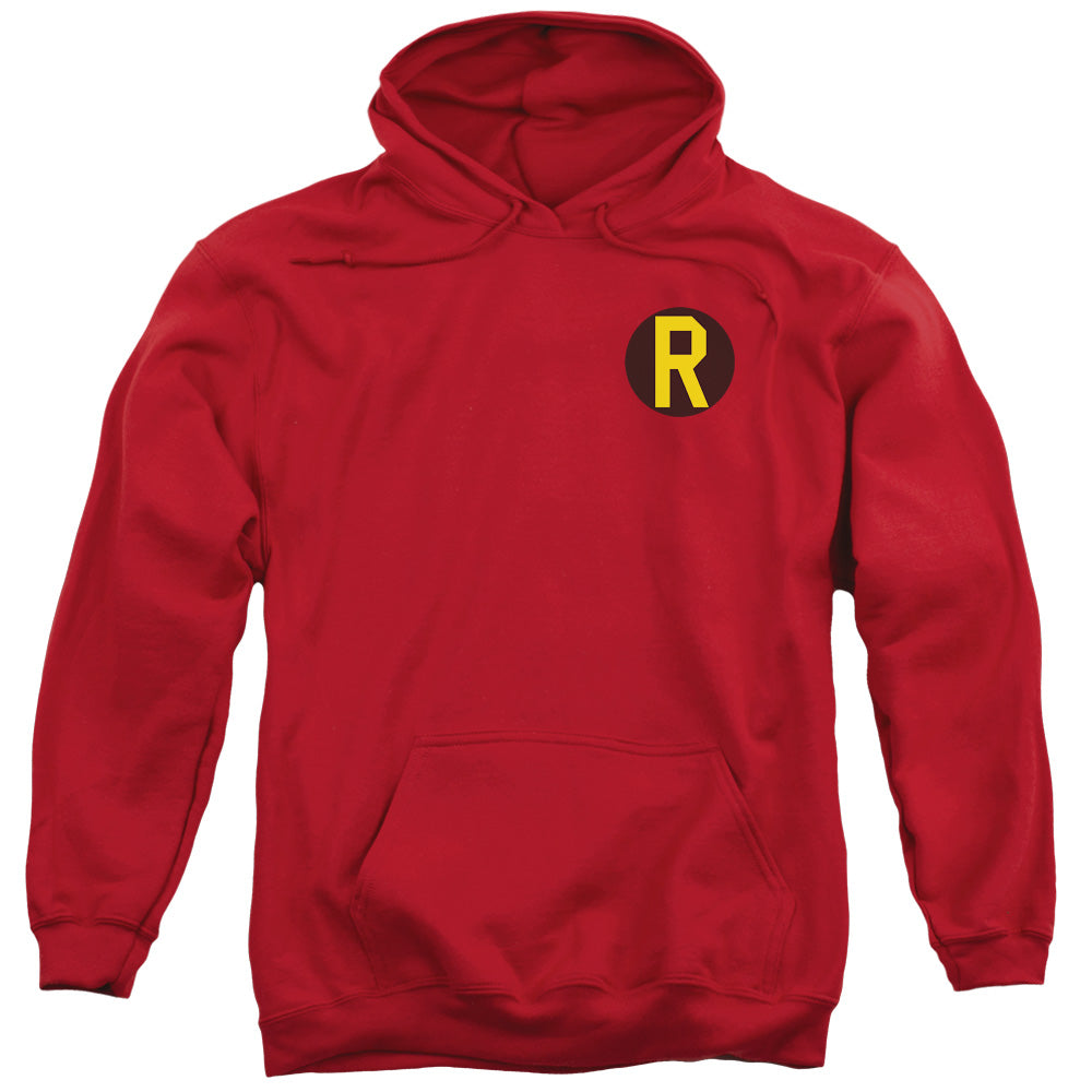 DC/ROBIN LOGO - ADULT PULLOVER HOODIE - RED