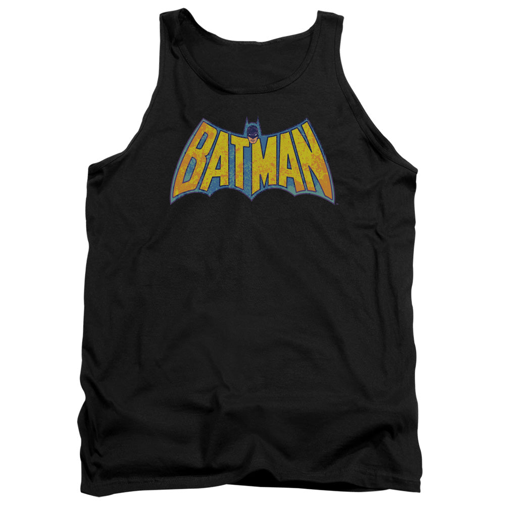 DCO/BATMAN NEON DISTRESS LOGO - ADULT TANK - BLACK
