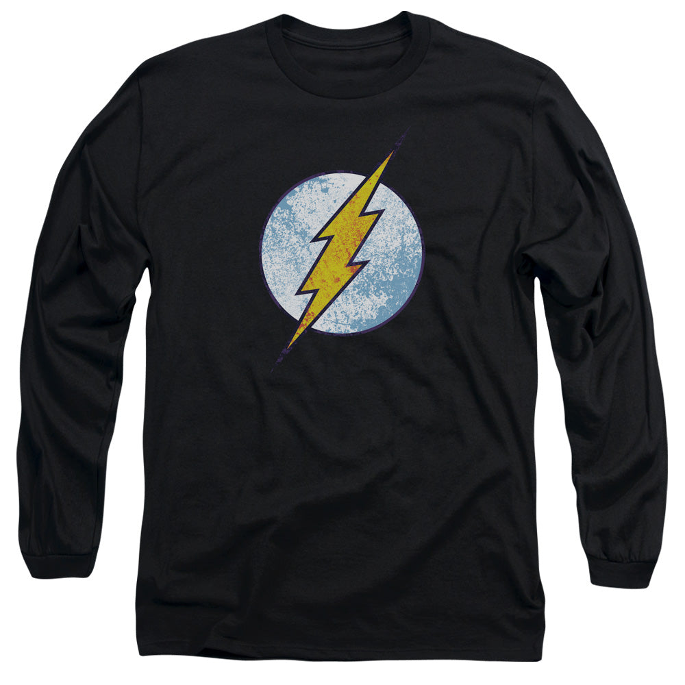 DC FLASH/FLASH NEON DISTRESS LOGO - L/S ADULT 18/1 - BLACK