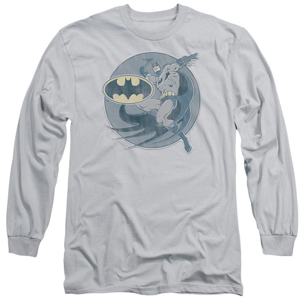 DCO/RETRO BATMAN IRON ON - L/S ADULT 18/1 - SILVER