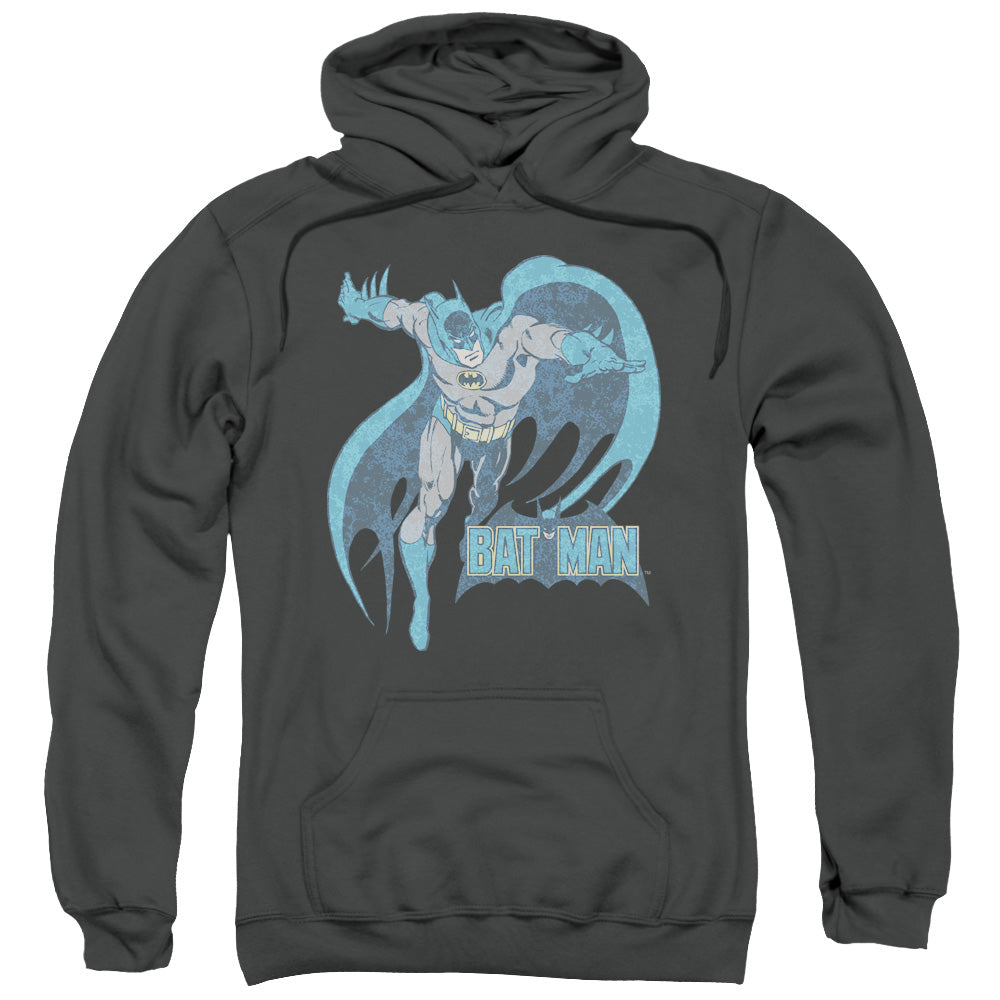 DCO/DESATURATED BATMAN - ADULT PULLOVER HOODIE - CHARCOAL