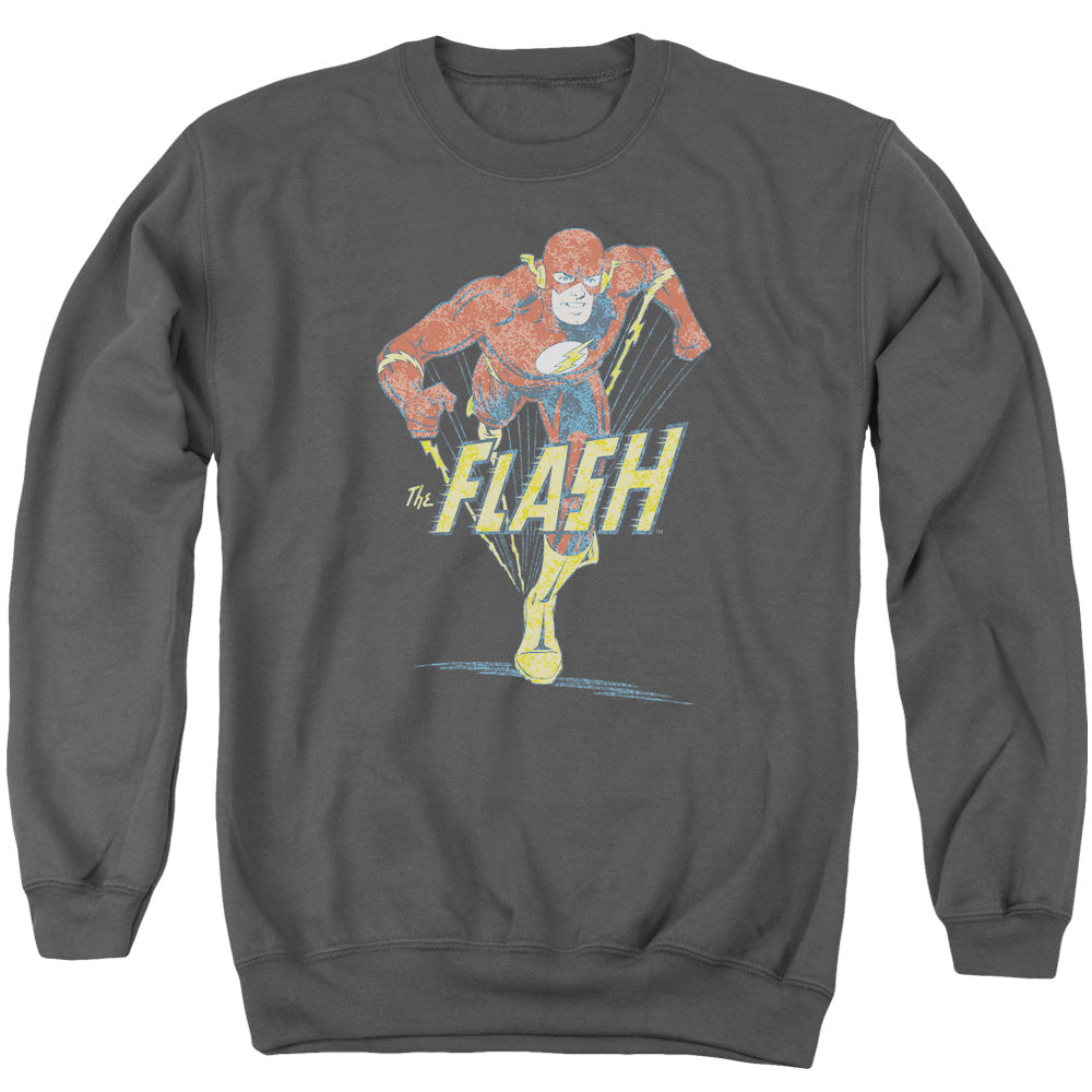 DC FLASH/DESATURATED FLASH - ADULT CREWNECK SWEATSHIRT - CHARCOAL
